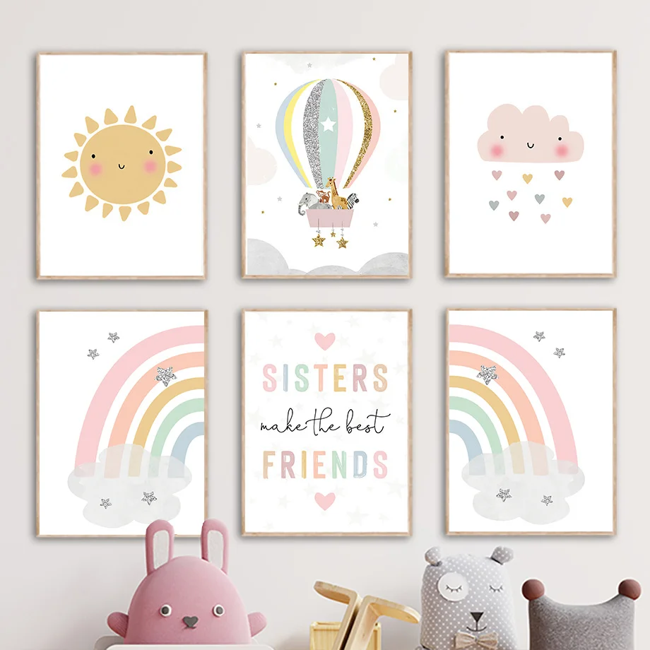 Baby Nursery Needs - ยีราฟ ช้าง บอลลูนลมร้อน ดวงอาทิตย์ สายรุ้ง ห้องเด็ก