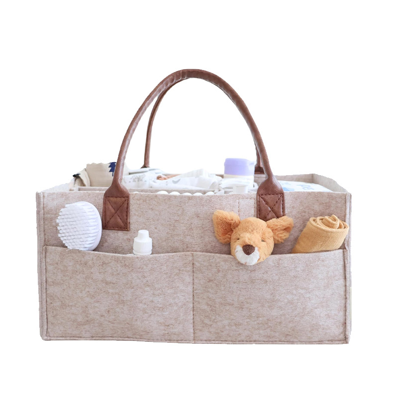 Baby Nursery Organiser - ตะกร้าเก็บของเด็กอ่อนแบบมีหูหิ้ว กระเป๋าใส่ผ้าอ้อมเด็ก พร้อมช่องเก็บของขนาดใหญ่