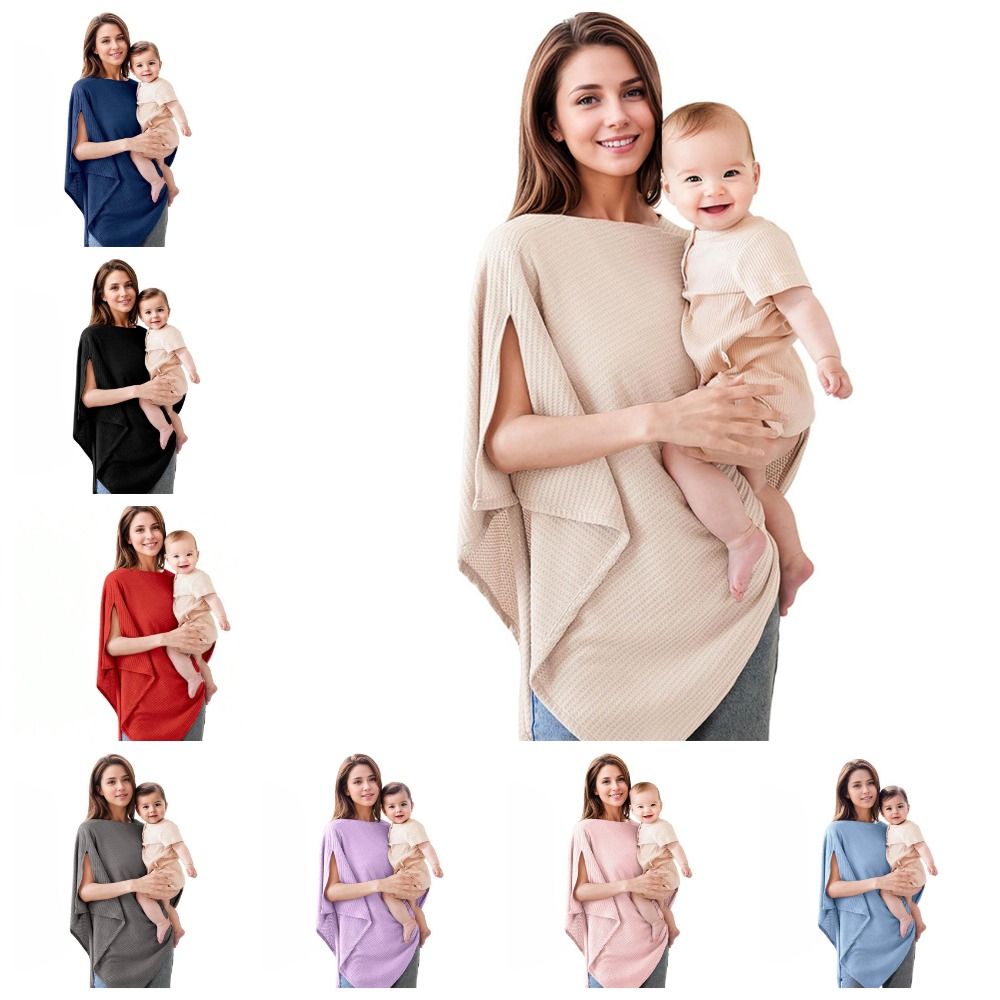 Nursing Cover Breastfeeding - ผ้าคลุมให้นมบุตรแบบใหม่ เนื้อผ้านุ่ม ระบายอากาศได้ดี ผ้าถักลายวาฟเฟิล ป้องกันลม ยืดหยุ่น