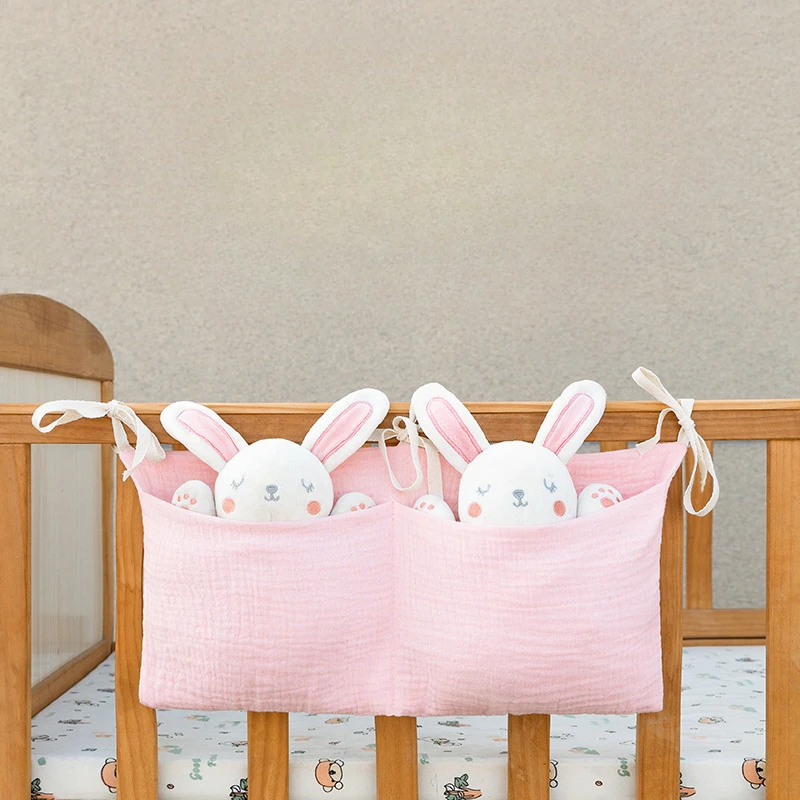 Baby Nursery Organiser - 2 กระเป๋าข้างเตียงแขวนผ้าอ้อมเนอสเซอรี่สําหรับผ้าอ้อมของเล่นเสื้อผ้าของขวัญเปลเด็ก Organizer COT แคดดี้เตียงเก็บกระเป๋า