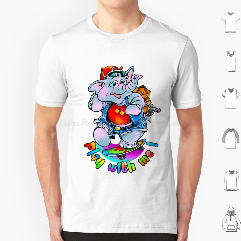 Baby Zoo Nursery - เล่นกับฉัน! เสื้อยืด 6xl ผ้าฝ้าย เสื้อยืดน่ารัก ลูกช้างน่ารัก