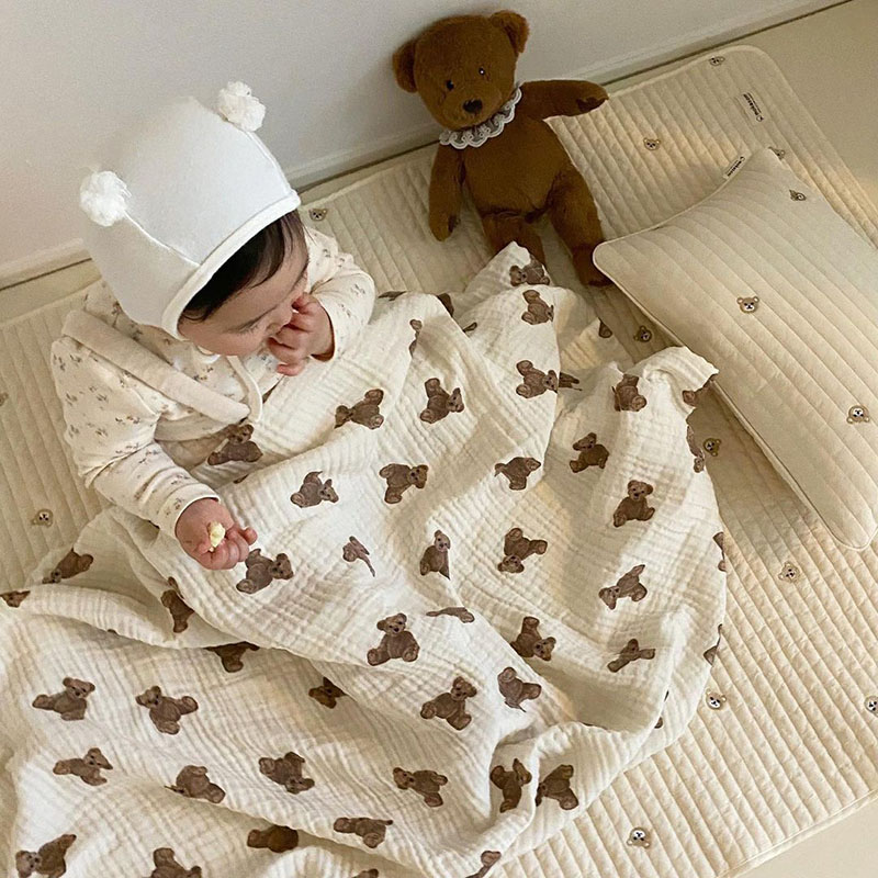 หมีพิมพ์ผ้าห่มเด็กทารกแรกเกิด  - Swaddle Blanket Muslin บทวิจารณ์และราคา