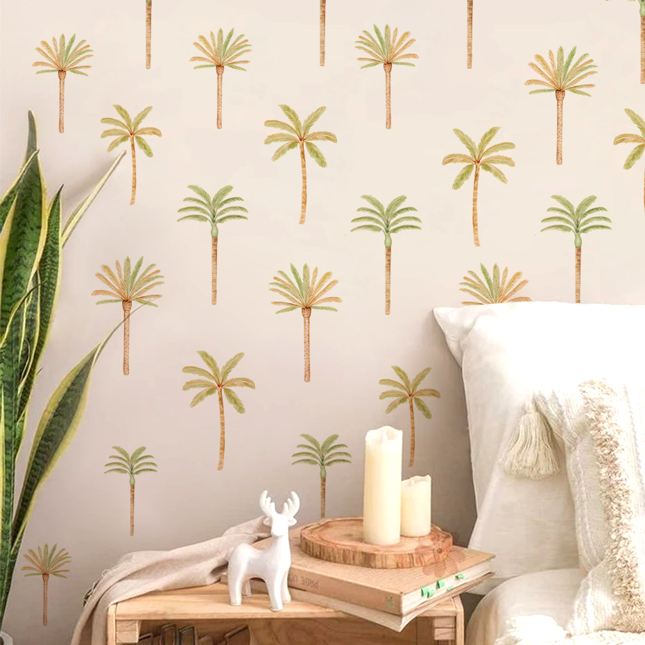 Boho สติกเกอร์ติดผนังต้นมะพร้า - Baby Nursery Decor Boy บทวิจารณ์และราคา