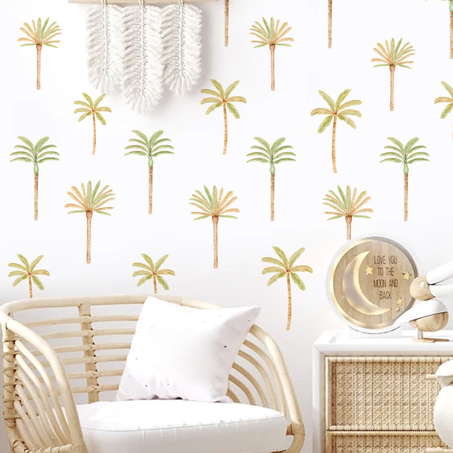 Boho สติกเกอร์ติดผนังต้นมะพร้า - Baby Nursery Decor Boy บทวิจารณ์และราคา