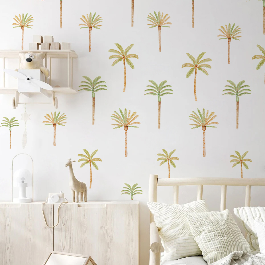 Boho สติกเกอร์ติดผนังต้นมะพร้า - Baby Nursery Decor Boy บทวิจารณ์และราคา