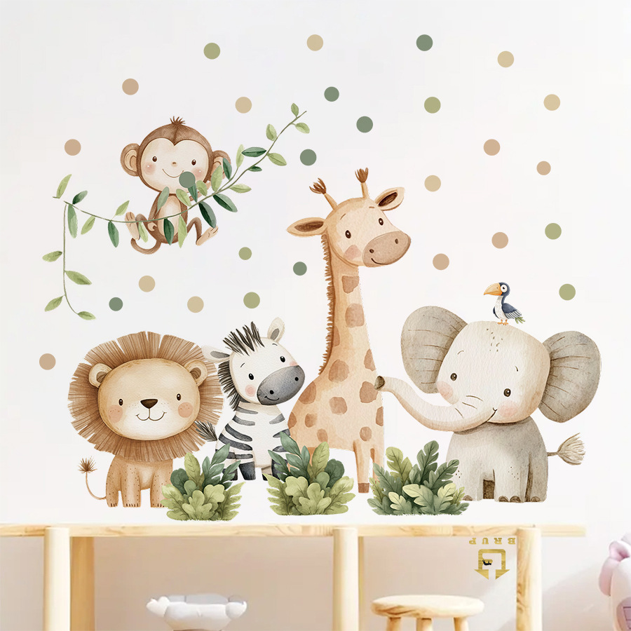 Boho สัตว์ป่าสติ๊กเกอร์ติดผนัง - Baby Nursery Decor Boy บทวิจารณ์และราคา