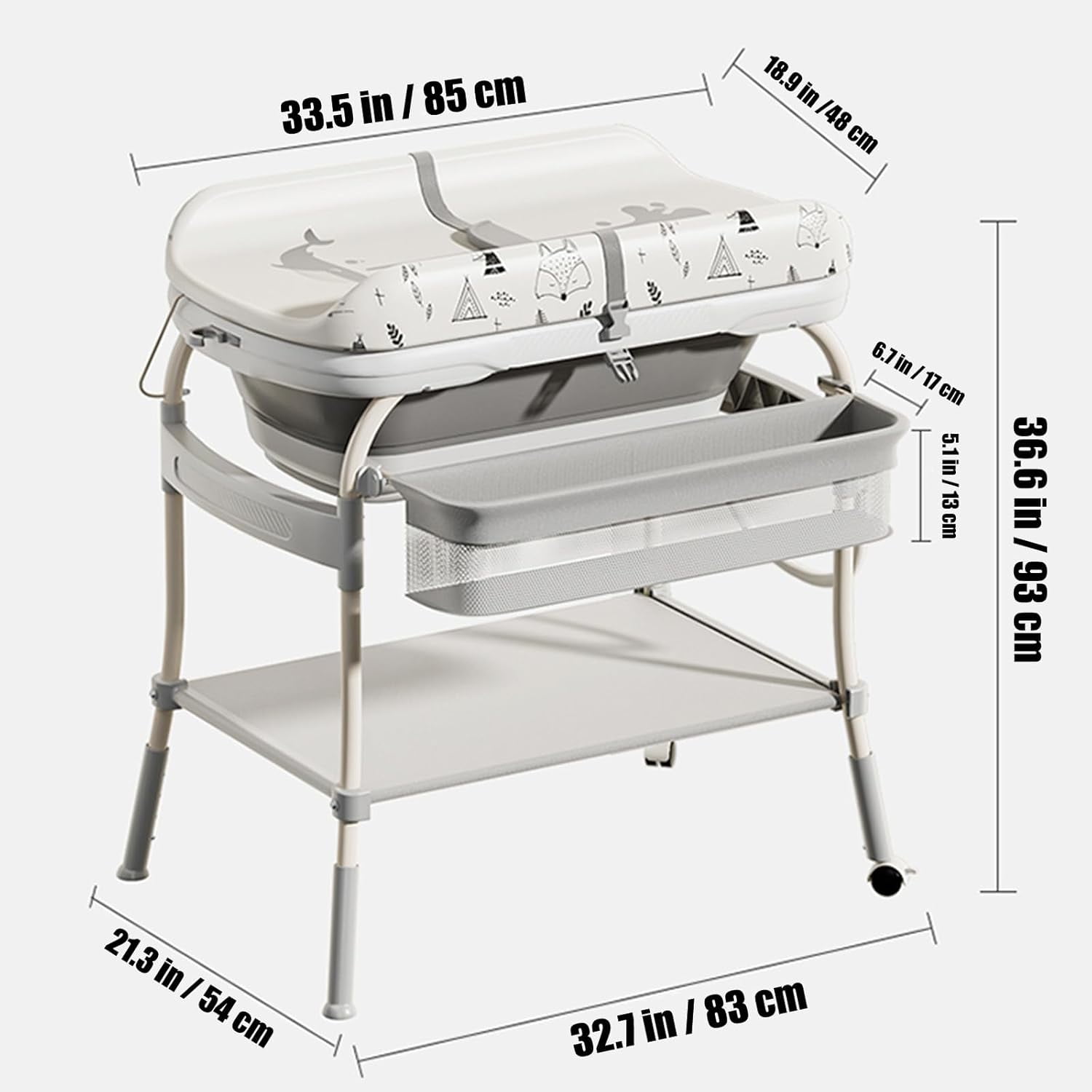 โต๊ะเปลี่ยนผ้าอ้อมเด็ก 2 in 1  - Baby Nursery Dresser Changing Table บทวิจารณ์และราคา