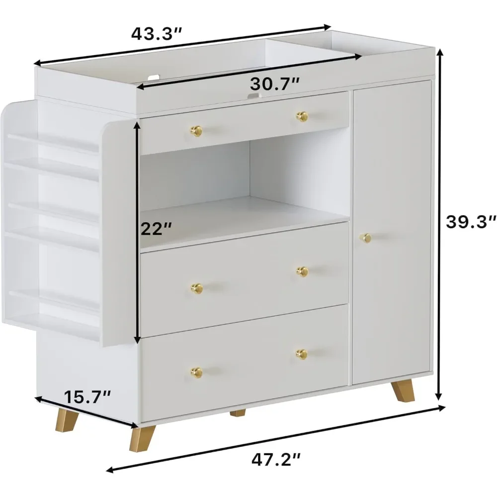 ตู้เสื้อผ้าเด็กอ่อน, โต๊ะเปลี่ - Baby Nursery Dresser Changing Table บทวิจารณ์และราคา