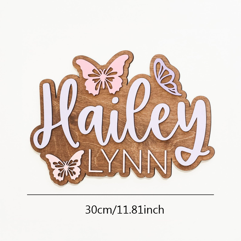 ป้ายชื่อไม้รูปผีเสื้อแบบสั่งทำ - Baby Nursery Accent Wall บทวิจารณ์และราคา