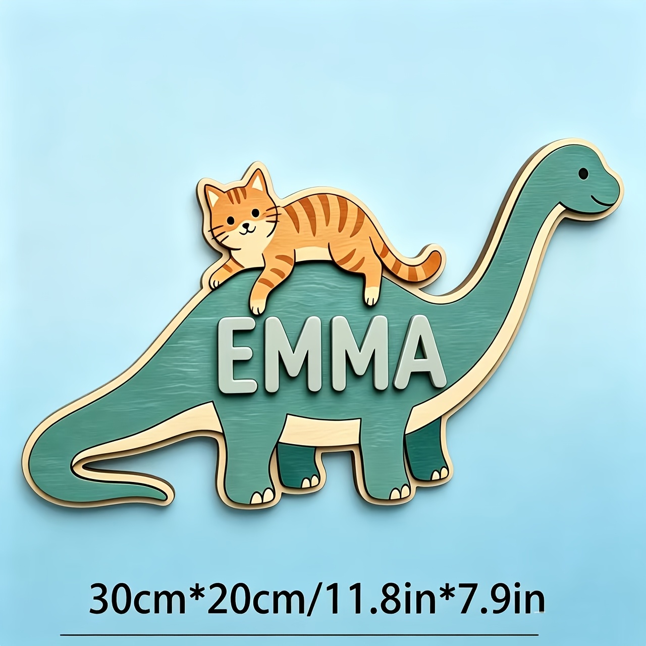 ป้ายชื่อห้องรูปแมวขี่ไดโนเสาร์ - Baby Nursery Decor บทวิจารณ์และราคา