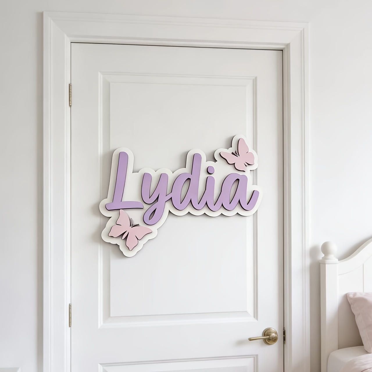 ป้ายชื่อห้องรูปผีเสื้อสีฟ้าและ - Baby Nursery Decor บทวิจารณ์และราคา