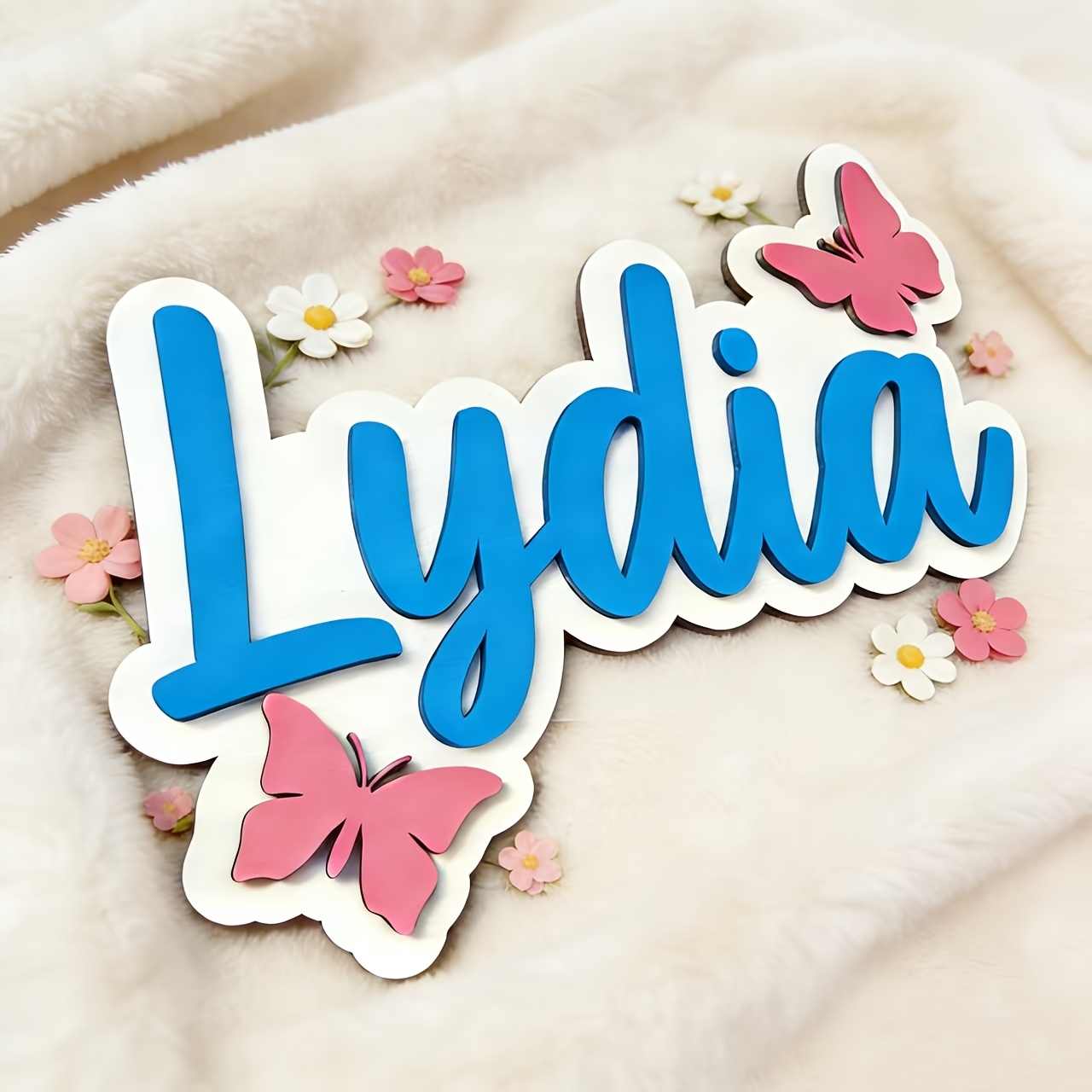 ป้ายชื่อห้องรูปผีเสื้อสีฟ้าและ - Baby Nursery Decor บทวิจารณ์และราคา