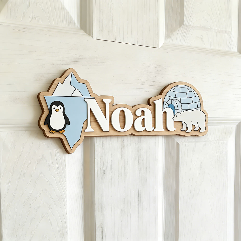 ป้ายชื่อสั่งทำรูปเพนกวินอาร์กต - Baby Nursery Decor Boy บทวิจารณ์และราคา