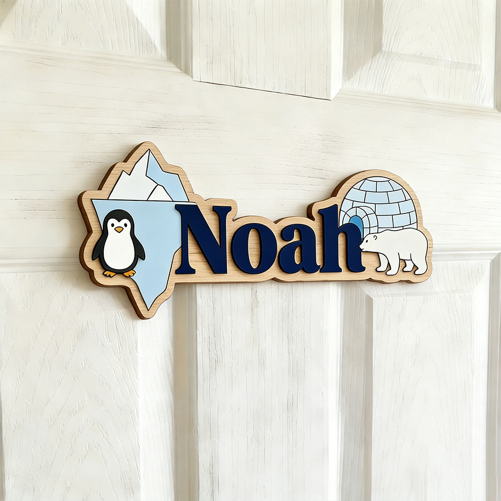 ป้ายชื่อสั่งทำรูปเพนกวินอาร์กต - Baby Nursery Decor Boy บทวิจารณ์และราคา