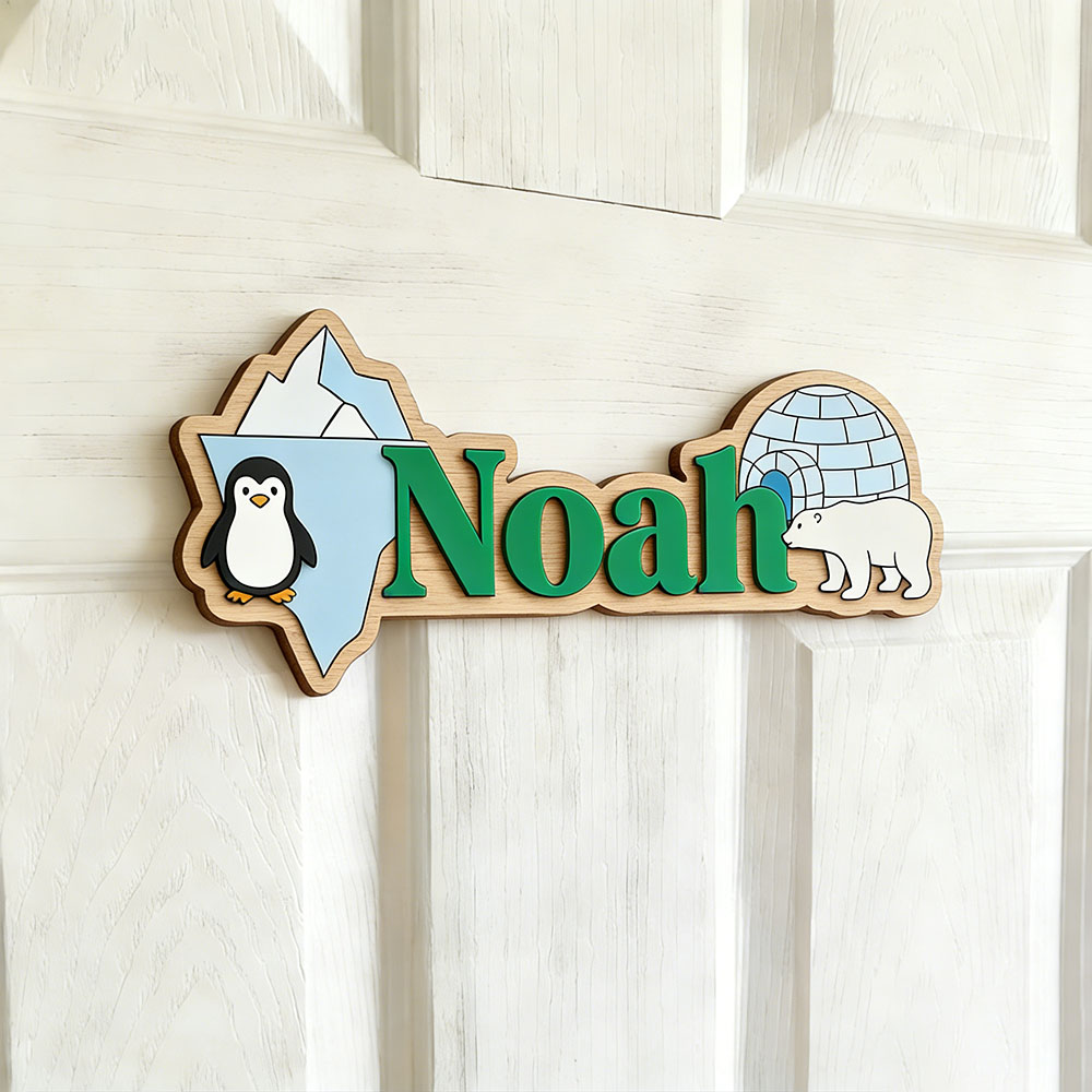 ป้ายชื่อสั่งทำรูปเพนกวินอาร์กต - Baby Nursery Decor Boy บทวิจารณ์และราคา