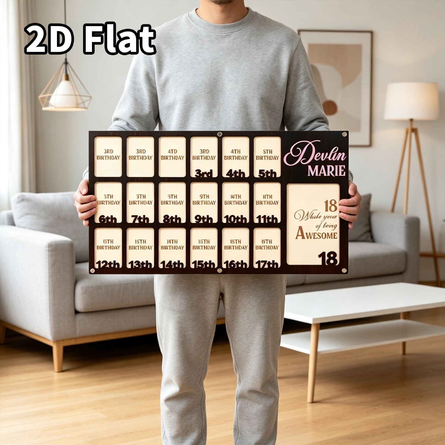 กรอบรูปไม้แบบกำหนดเอง 1 ชิ้น ป - Baby Nursery Home บทวิจารณ์และราคา