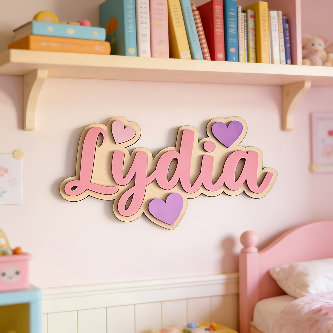ป้ายชื่อรูปหัวใจไล่เฉดสีแบบปรั - Baby Nursery Decor บทวิจารณ์และราคา