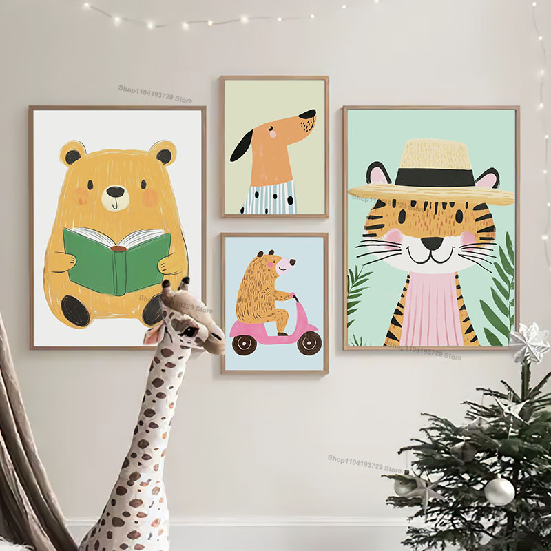 โปสเตอร์การ์ตูนสัตว์น่ารัก หมี - Baby Nursery Home บทวิจารณ์และราคา
