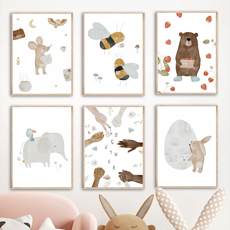 โปสเตอร์และภาพพิมพ์ลายสัตว์โบโ - Baby Nursery Home บทวิจารณ์และราคา