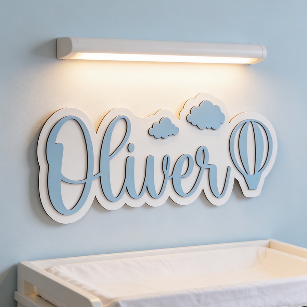 ป้ายชื่อไม้แบบกำหนดเองส่วนบุคค - Baby Nursery Decor Boy บทวิจารณ์และราคา