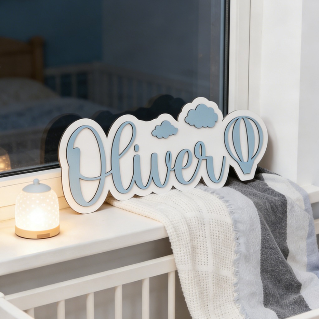 ป้ายชื่อไม้แบบกำหนดเองส่วนบุคค - Baby Nursery Decor Boy บทวิจารณ์และราคา