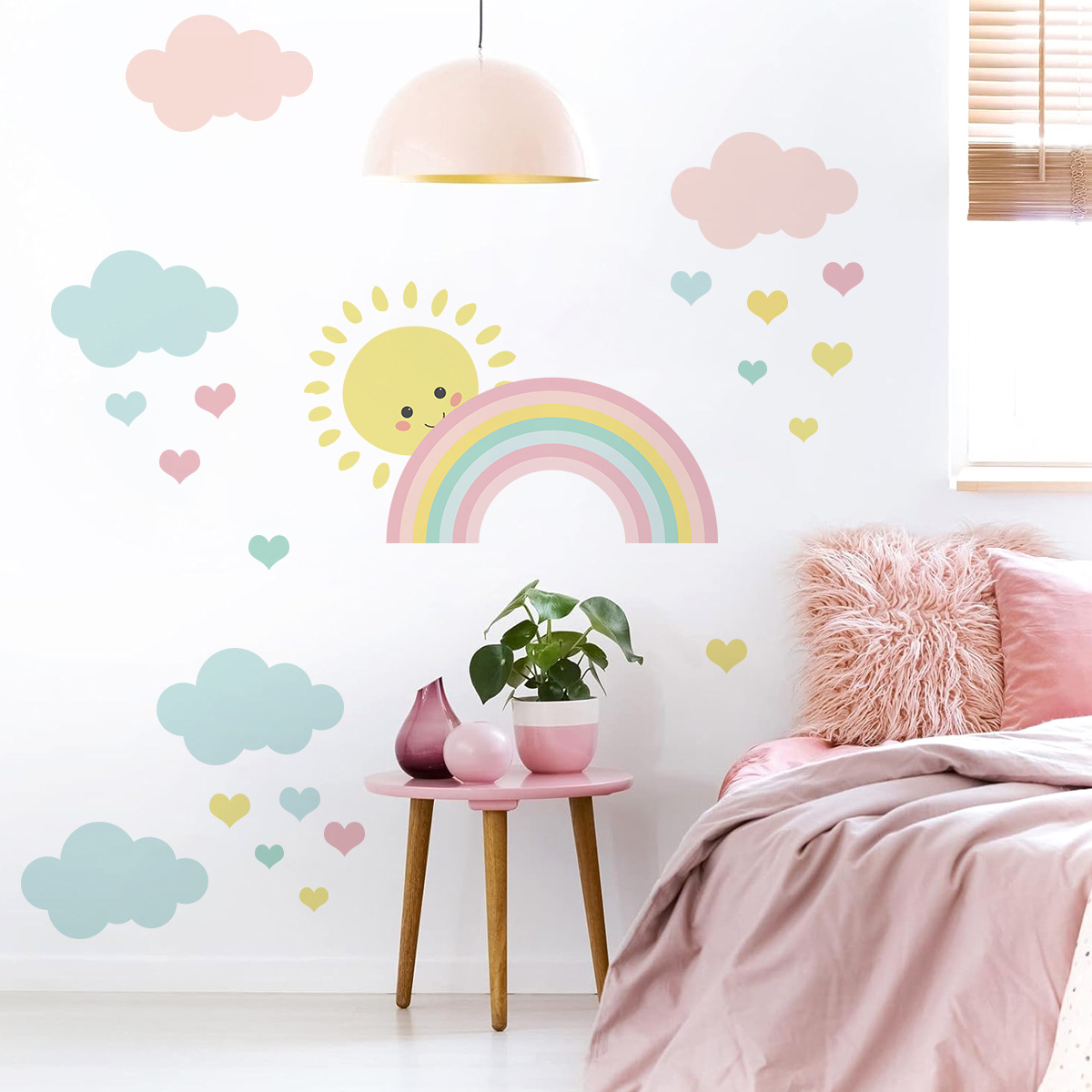 การ์ตูนดวงอาทิตย์สายรุ้งเมฆสติ - Baby Nursery Decor Boy บทวิจารณ์และราคา