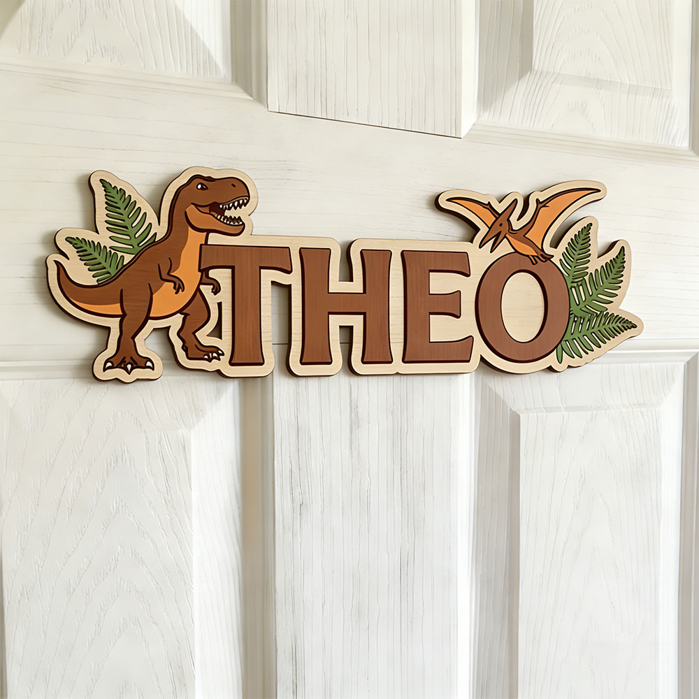 ป้ายชื่อไดโนเสาร์แบบกำหนดเองสำ - Baby Nursery Decor บทวิจารณ์และราคา