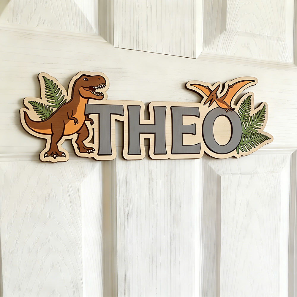 ป้ายชื่อไดโนเสาร์แบบกำหนดเองสำ - Baby Nursery Decor บทวิจารณ์และราคา