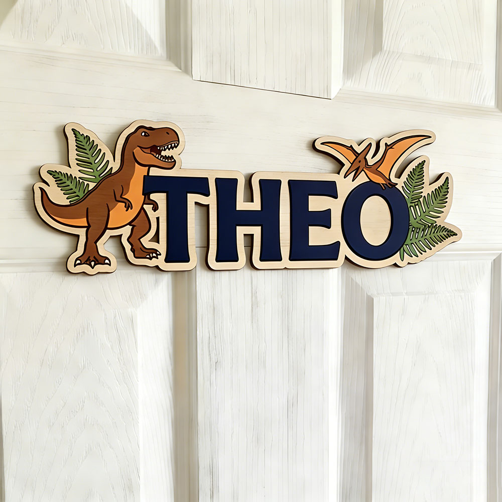 ป้ายชื่อไดโนเสาร์แบบกำหนดเองสำ - Baby Nursery Decor บทวิจารณ์และราคา