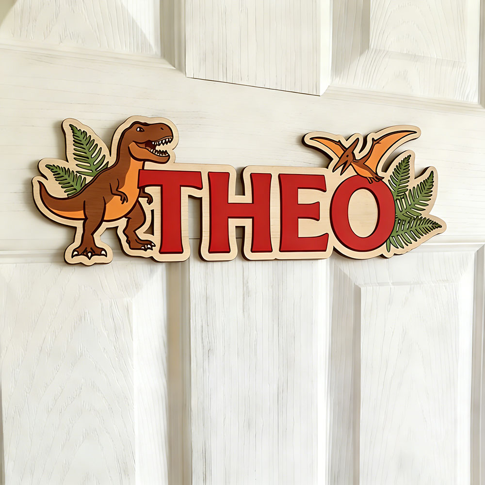 ป้ายชื่อไดโนเสาร์แบบกำหนดเองสำ - Baby Nursery Decor บทวิจารณ์และราคา