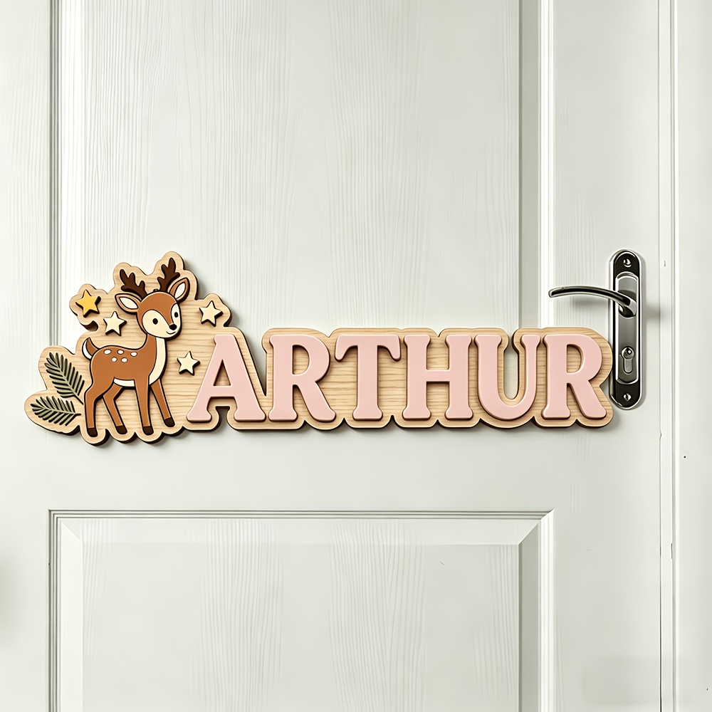 ป้ายชื่อไม้รูปกวางและดาวแบบกำห - Baby Nursery Decor บทวิจารณ์และราคา