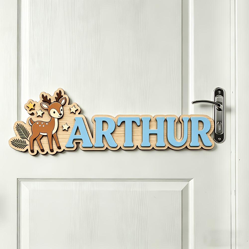 ป้ายชื่อไม้รูปกวางและดาวแบบกำห - Baby Nursery Decor บทวิจารณ์และราคา