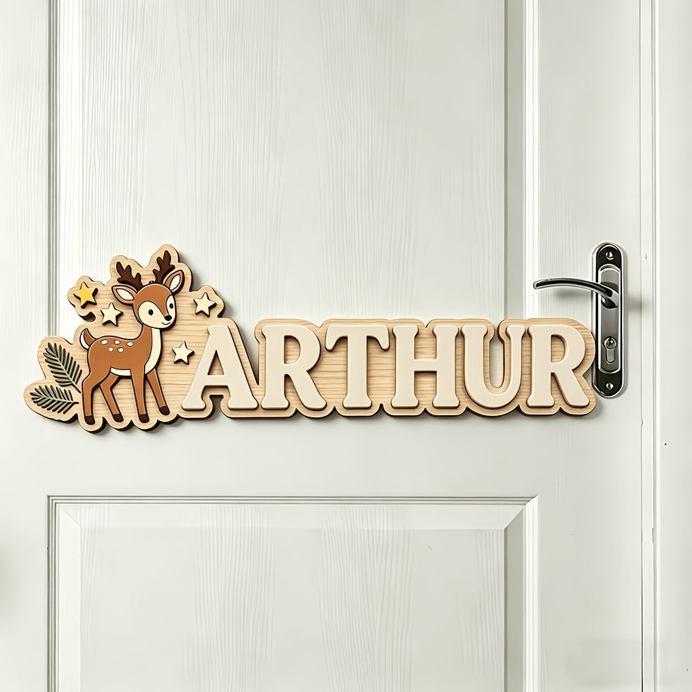 ป้ายชื่อไม้รูปกวางและดาวแบบกำห - Baby Nursery Decor บทวิจารณ์และราคา