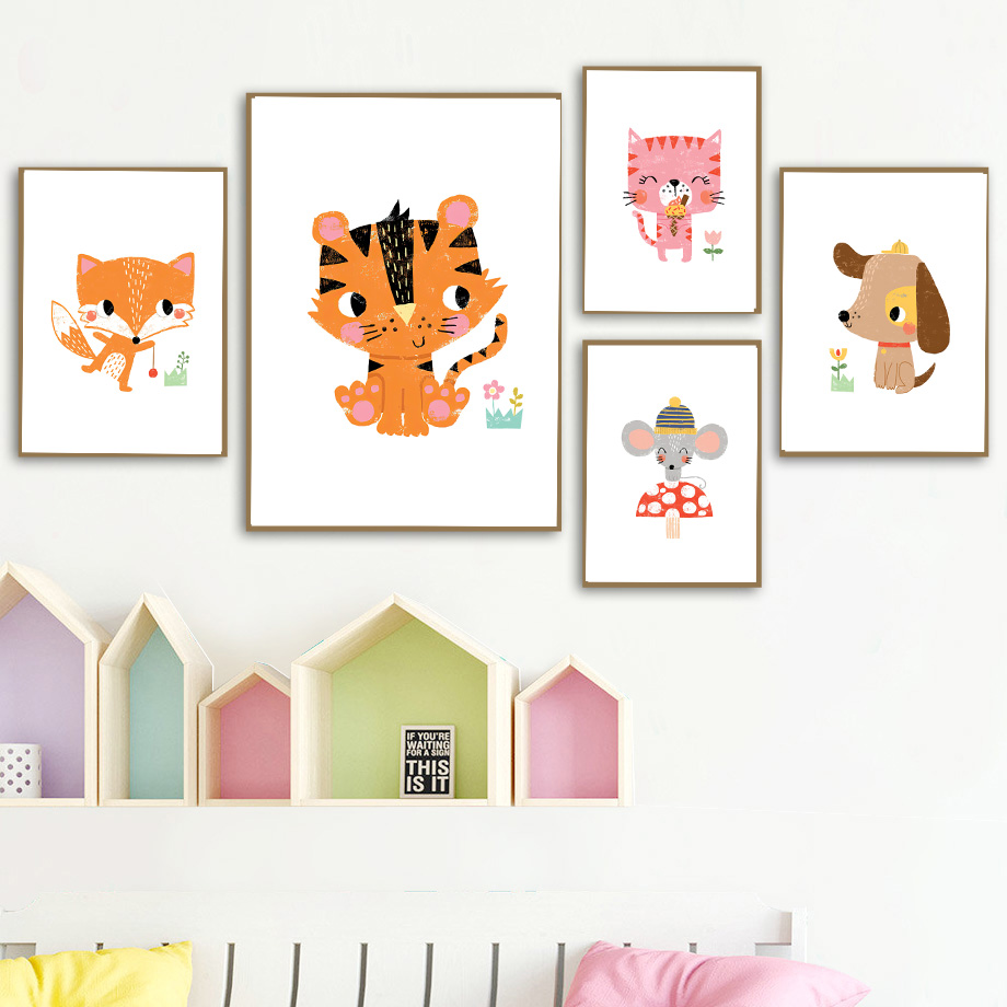ภาพวาดบนผ้าใบแบบไม่มีกรอบ 1 ชิ - Baby Zoo Nursery บทวิจารณ์และราคา