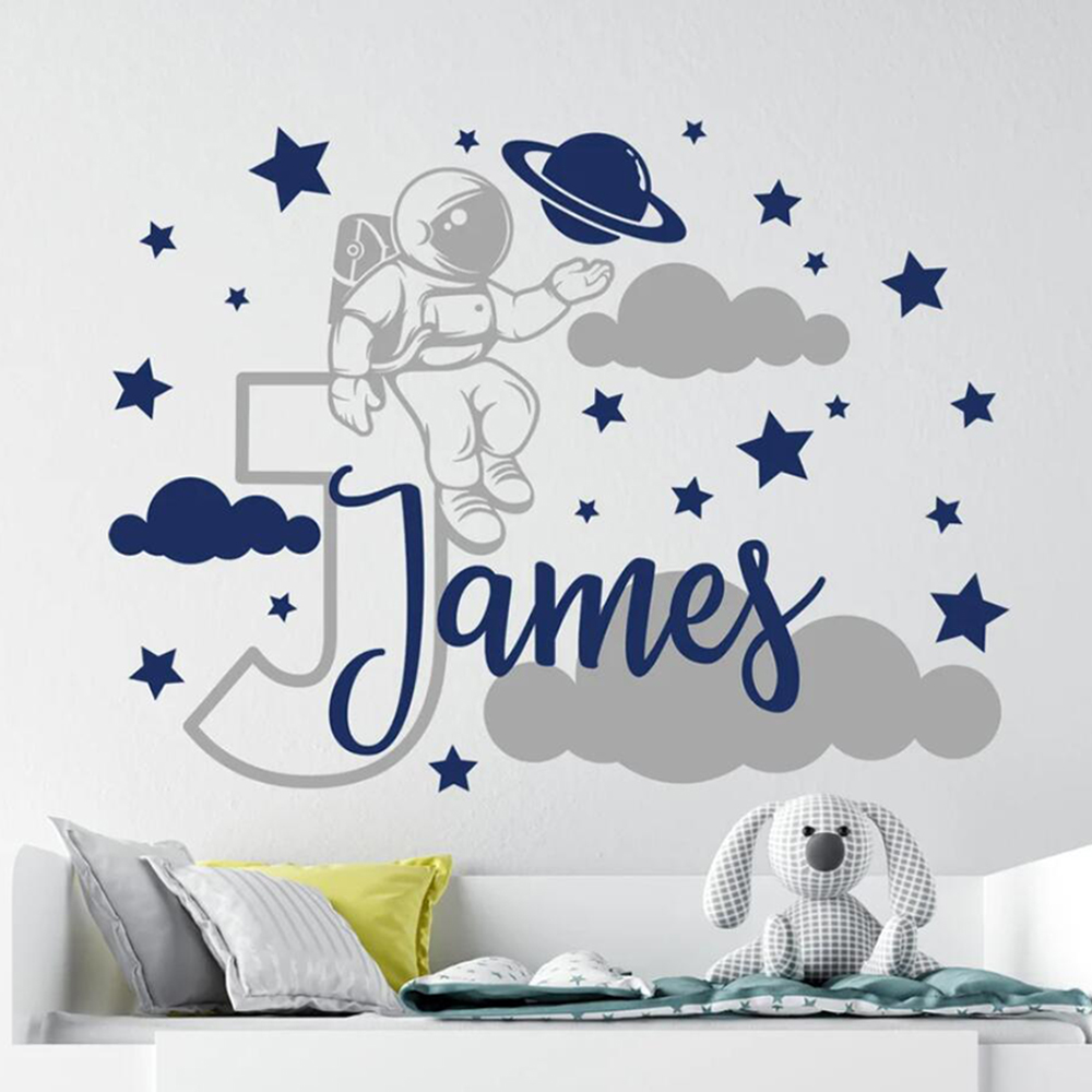 Custom ชื่อการ์ตูนนักบินอวกาศอ - Baby Nursery Decor Boy บทวิจารณ์และราคา