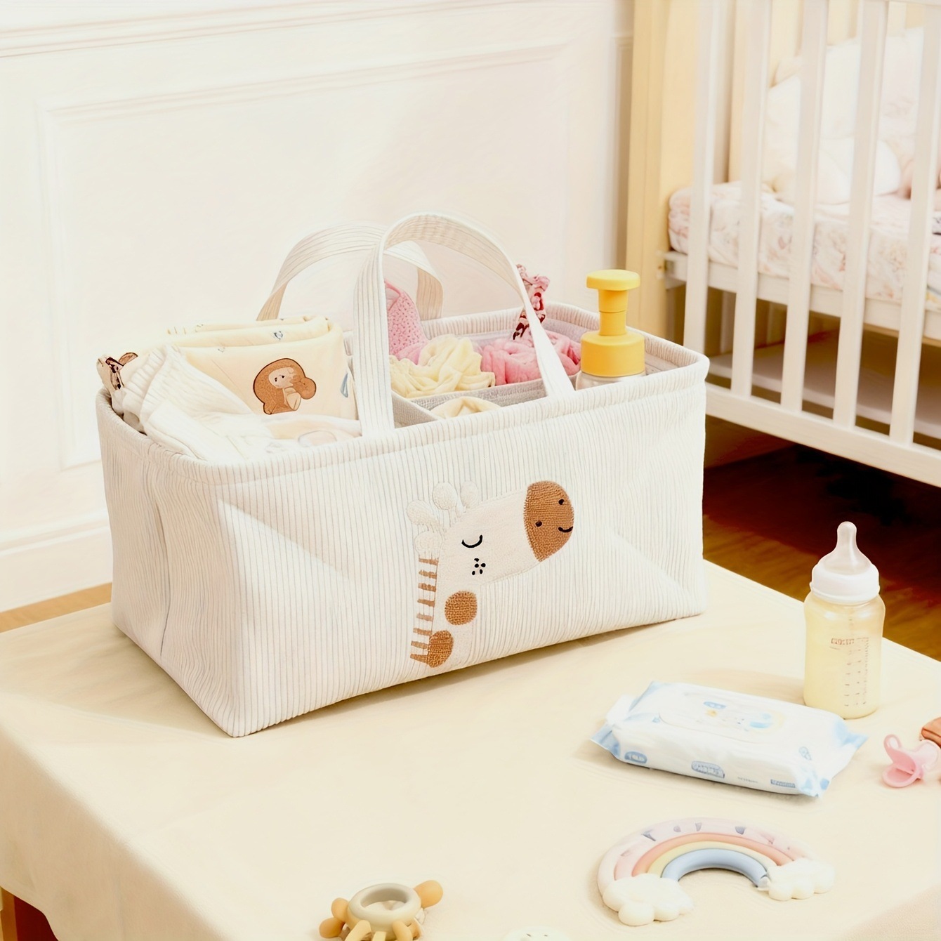 ตะกร้าผ้าใส่ผ้าอ้อมลายสิงโตน่า - Baby Nursery Organiser บทวิจารณ์และราคา