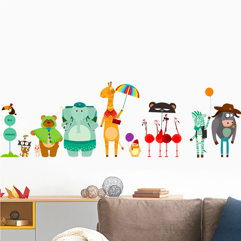 การ์ตูน Zoo Bus Station Wall ส - Baby Zoo Nursery บทวิจารณ์และราคา