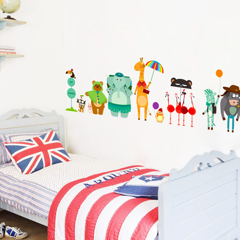 การ์ตูน Zoo Bus Station Wall ส - Baby Zoo Nursery บทวิจารณ์และราคา