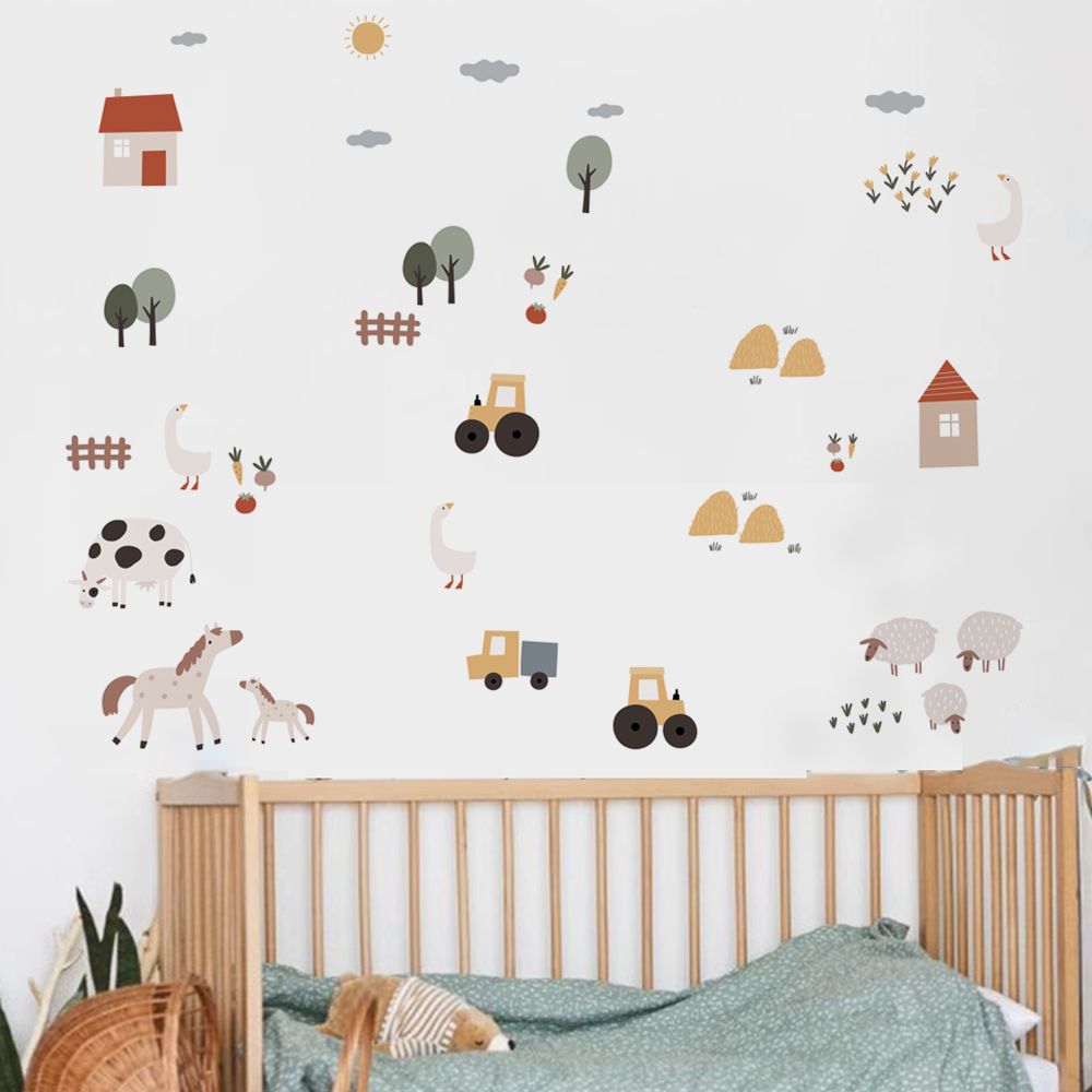 Boho การ์ตูนน่ารักวัวฟาร์มสัตว - Baby Nursery Needs บทวิจารณ์และราคา