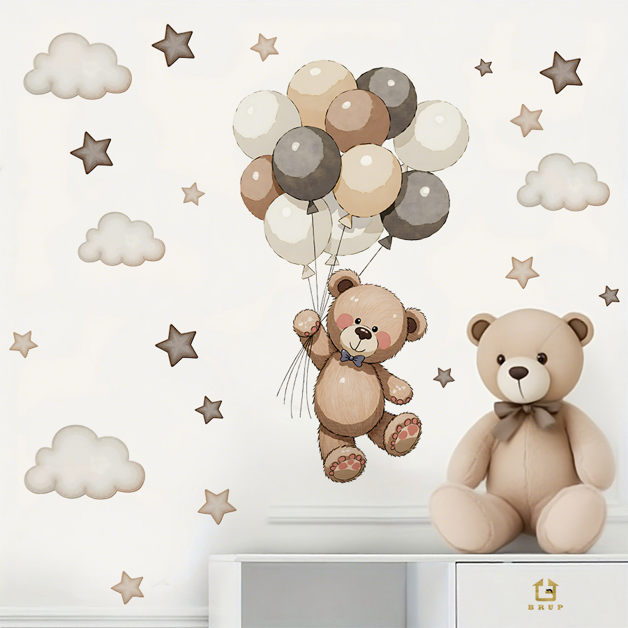 สติ๊กเกอร์ติดผนังรูปหมีเท็ดดี้ - Baby Nursery Needs บทวิจารณ์และราคา