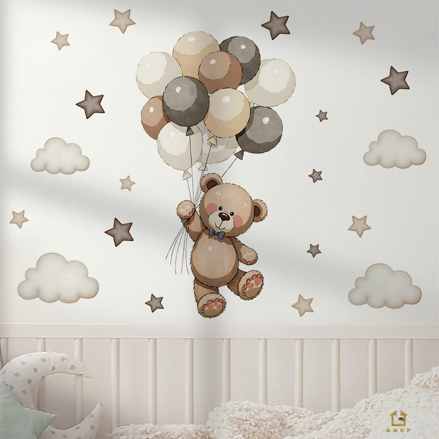 สติ๊กเกอร์ติดผนังรูปหมีเท็ดดี้ - Baby Nursery Needs บทวิจารณ์และราคา