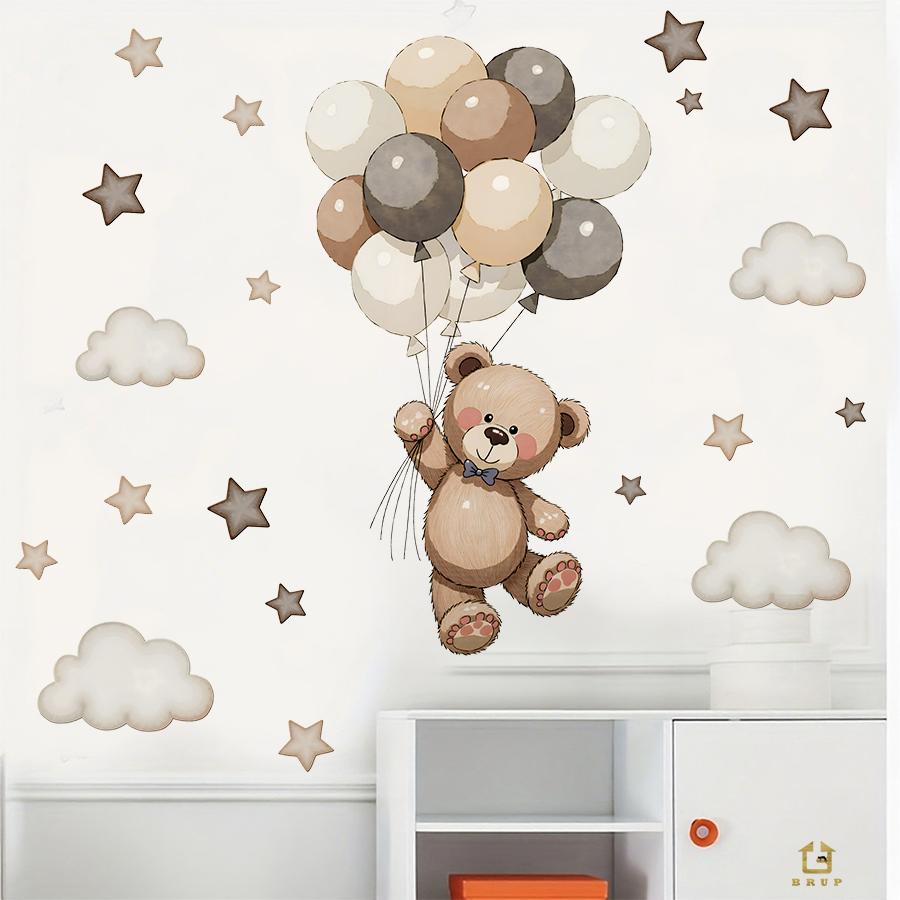 สติ๊กเกอร์ติดผนังรูปหมีเท็ดดี้ - Baby Nursery Needs บทวิจารณ์และราคา