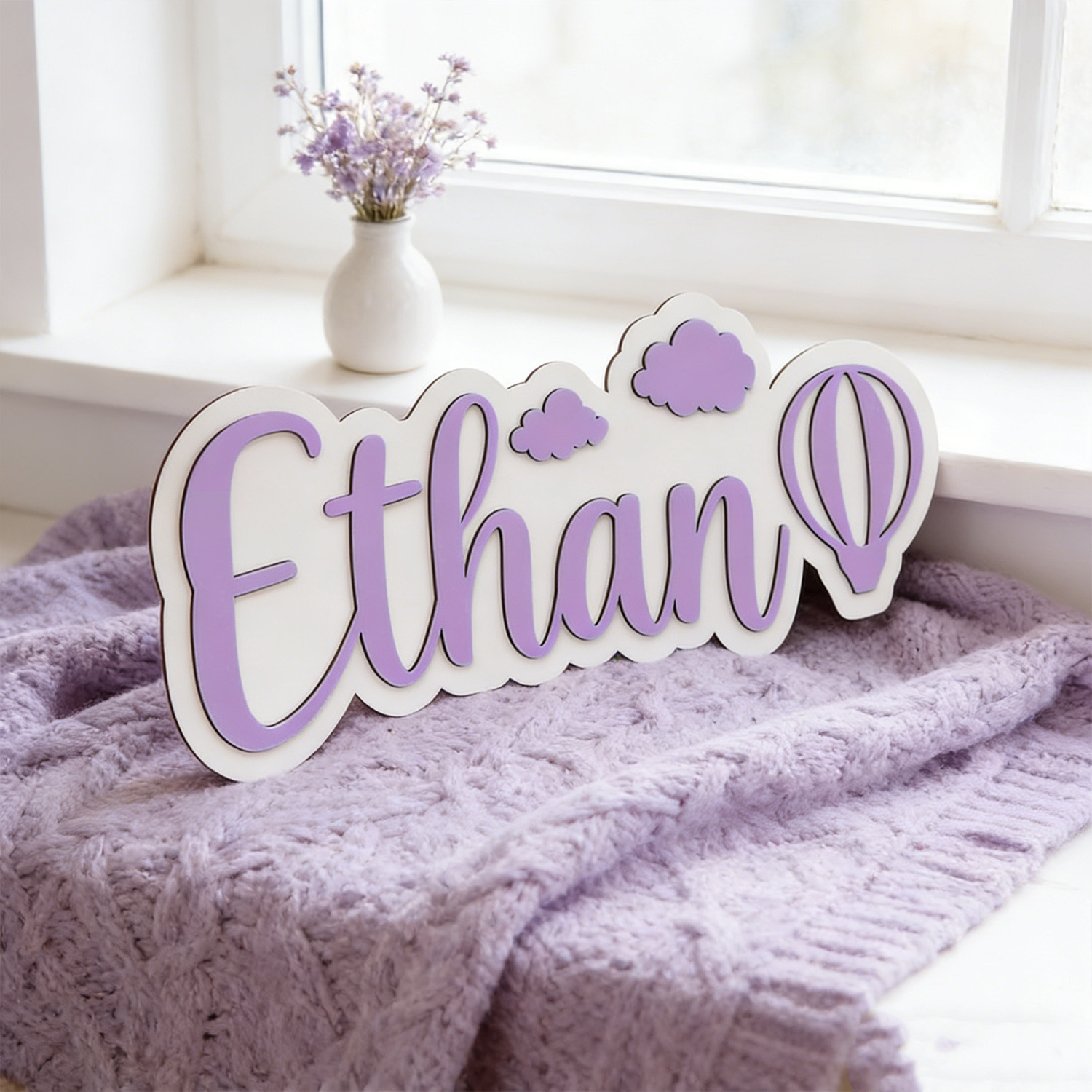 ป้ายชื่อห้องรูปบอลลูนลมร้อนและ - Baby Nursery Decor บทวิจารณ์และราคา