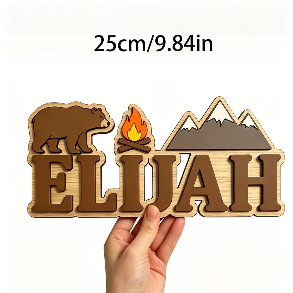 ป้ายชื่อไม้รูปหมีและกองไฟแบบปร - Baby Nursery Accent Wall บทวิจารณ์และราคา