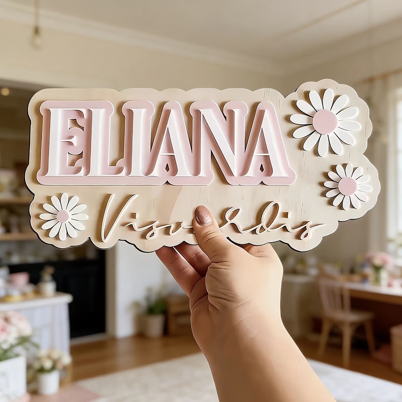 ป้ายไม้สลักชื่อคู่แบบปรับแต่งไ - Baby Nursery Accent Wall บทวิจารณ์และราคา