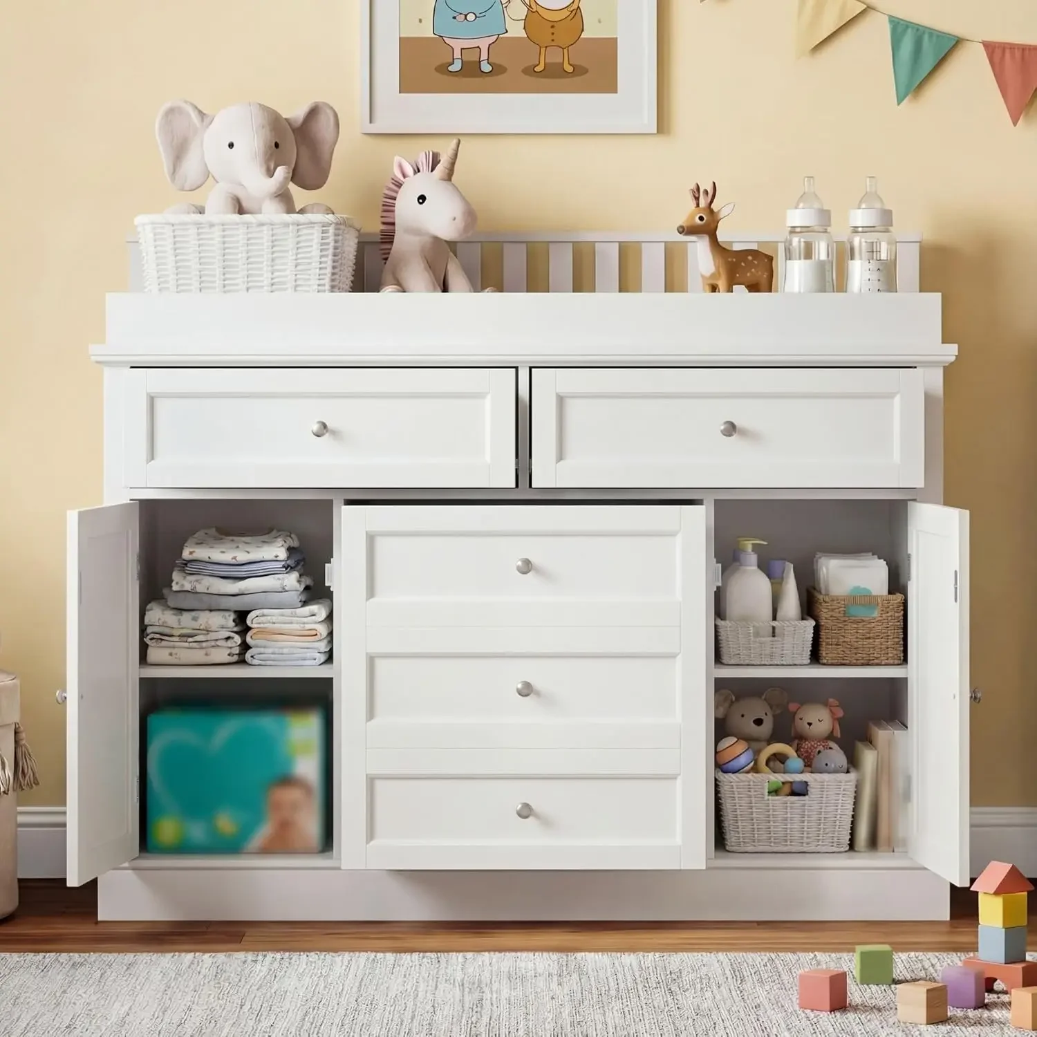 ตู้เสื้อผ้าเด็ก 46 พร้อมท็อปโต - Baby Nursery Dresser Changing Table บทวิจารณ์และราคา