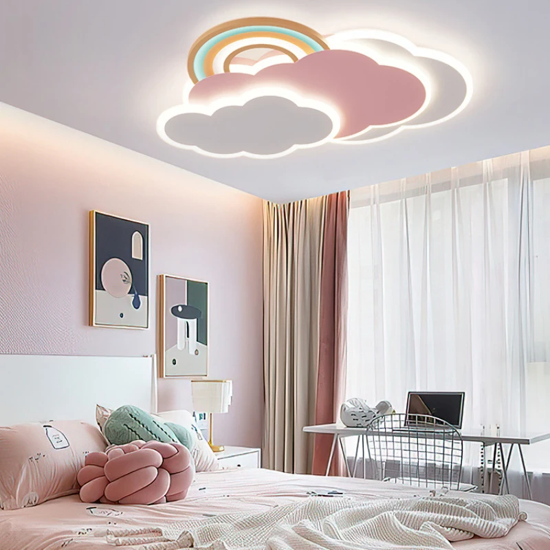 Rainbow Cloud โคมไฟเพดานสาวสีช - Baby Nursery Ceiling Light บทวิจารณ์และราคา