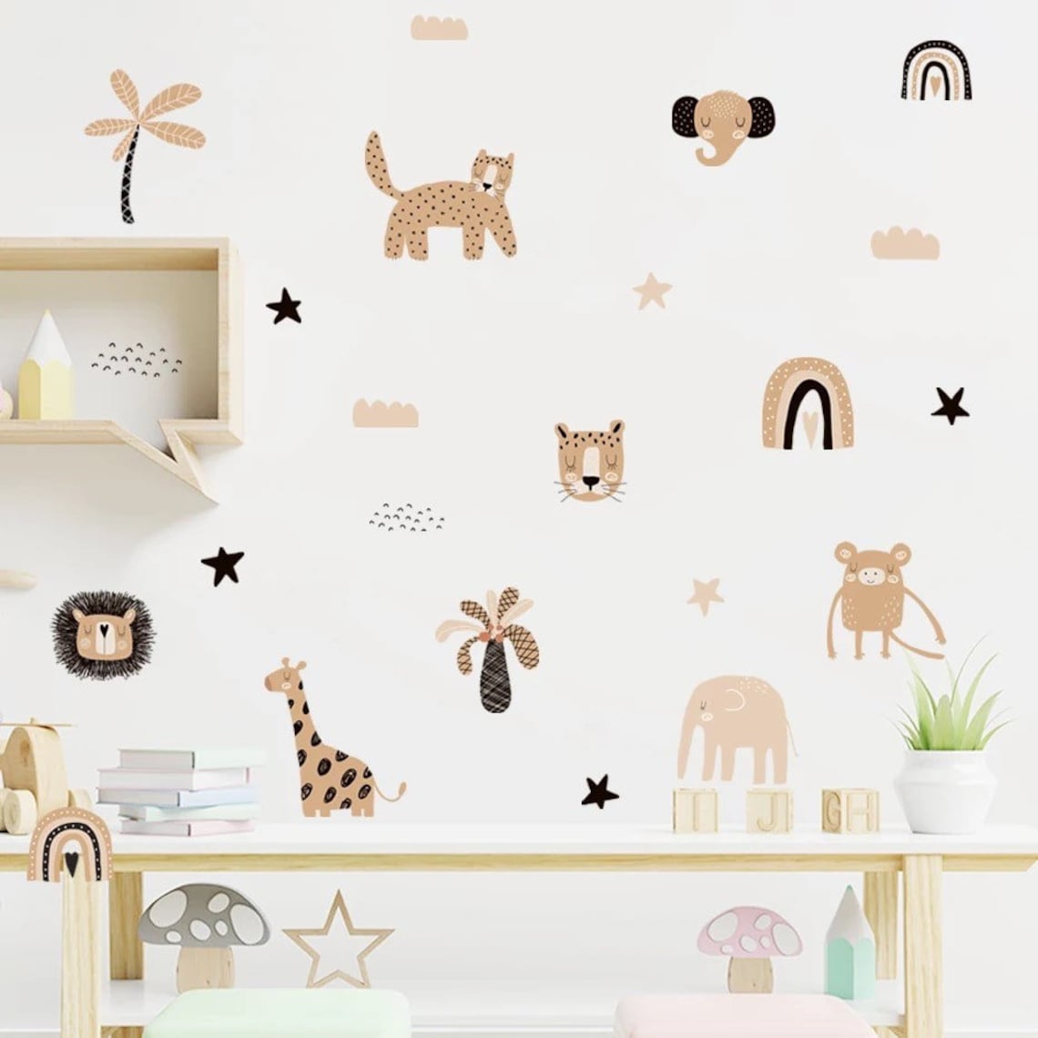 โบโฮการ์ตูนสายรุ้งดาวน่ารักหน้ - Baby Nursery Decor Boy บทวิจารณ์และราคา