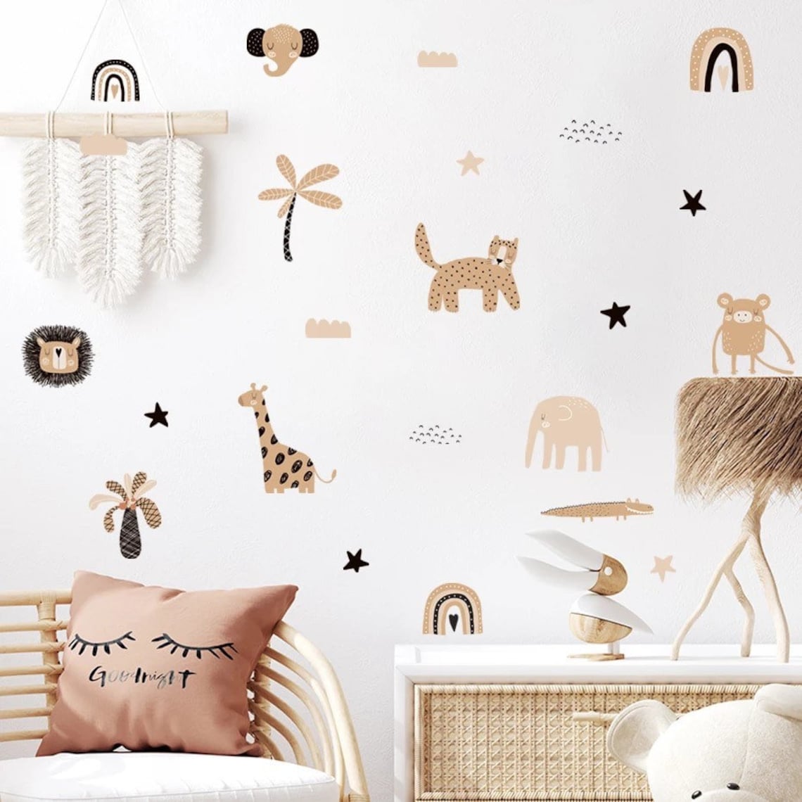 โบโฮการ์ตูนสายรุ้งดาวน่ารักหน้ - Baby Nursery Decor Boy บทวิจารณ์และราคา