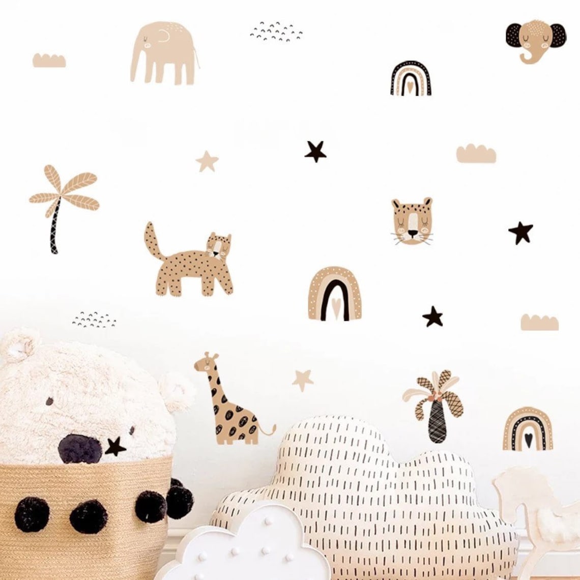 โบโฮการ์ตูนสายรุ้งดาวน่ารักหน้ - Baby Nursery Decor Boy บทวิจารณ์และราคา